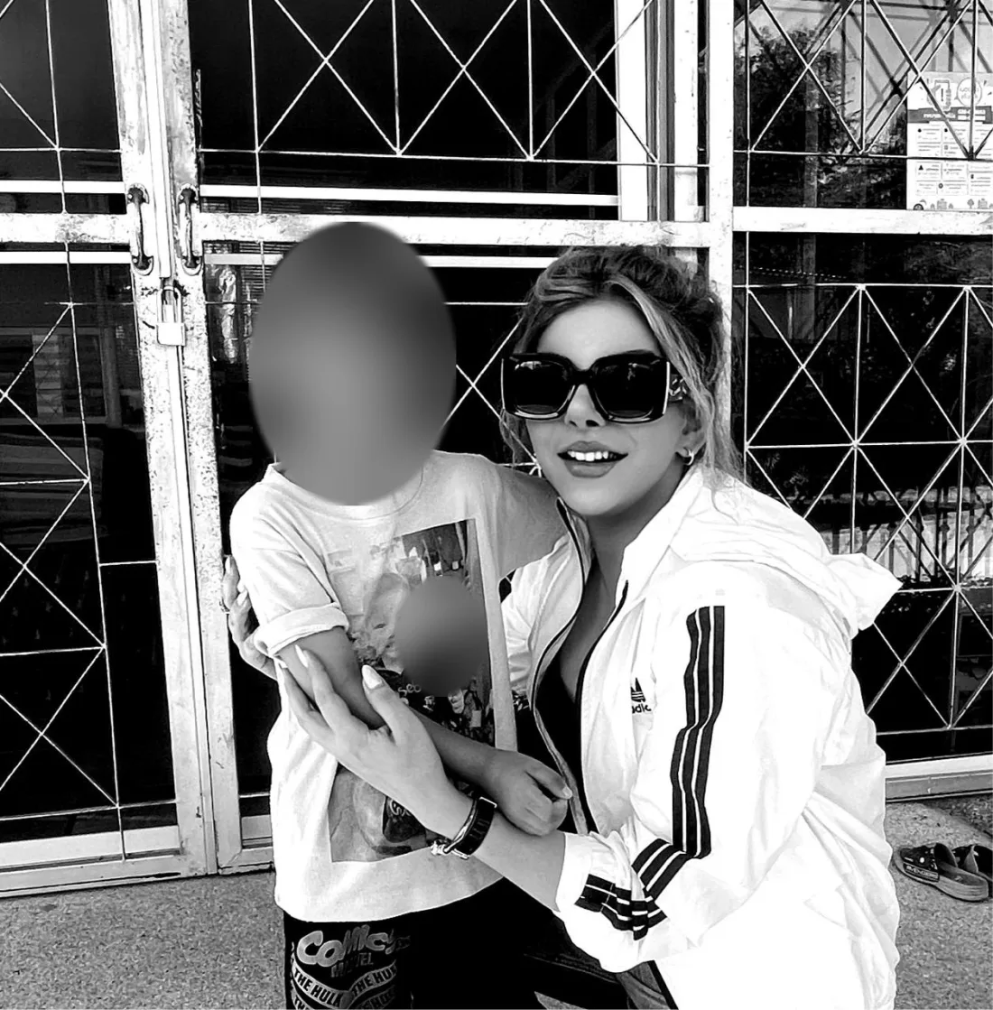 Holding a child